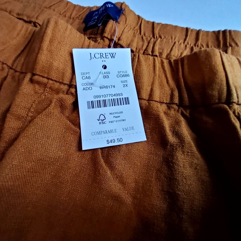 J.Crew Womens Rust Orange Linen Blend Shorts Size 2X Summer Casual Lightweight - Picture 6 of 12